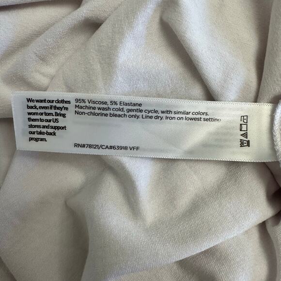 Eileen Fisher Women’s White Top S Boatneck 3/4 Sleeve Stretch Jersey Knit - Picture 7 of 7